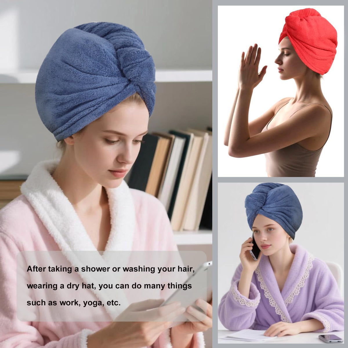 Microfiber Hair Drying Towel Wrap,Hair Turbans Towel for Wet Hair