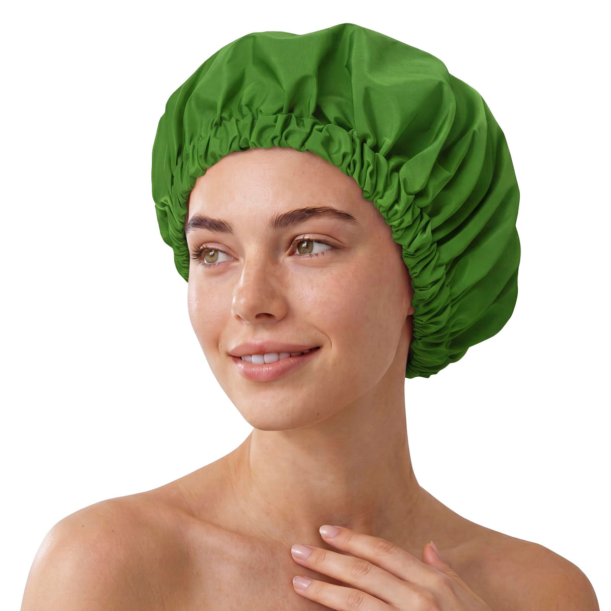 Shower Cap for Women, Reusable Waterproof Long Hair Bonnet