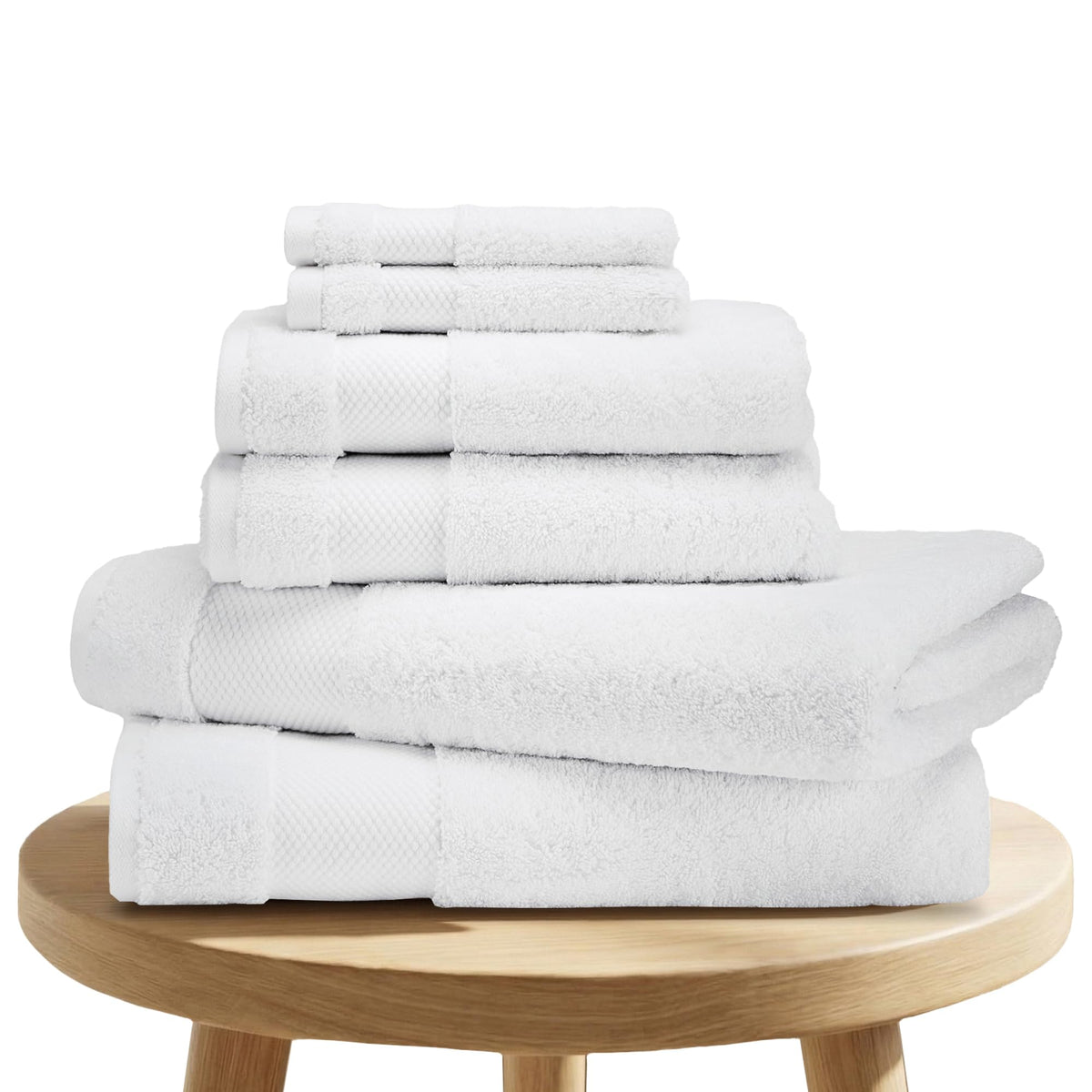 BIOWEAVES 100% Organic Cotton 700 GSM Plush Bath Towels 30" x 58" GOTS Certified - White, Pack of 2
