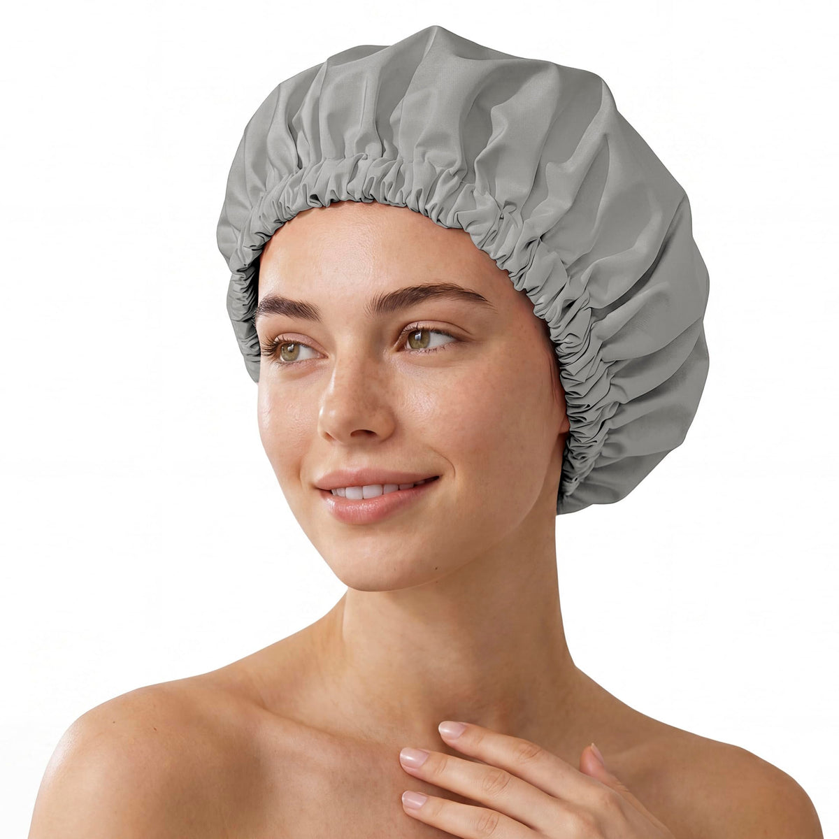 Shower Cap for Women, Reusable Waterproof Long Hair Bonnet
