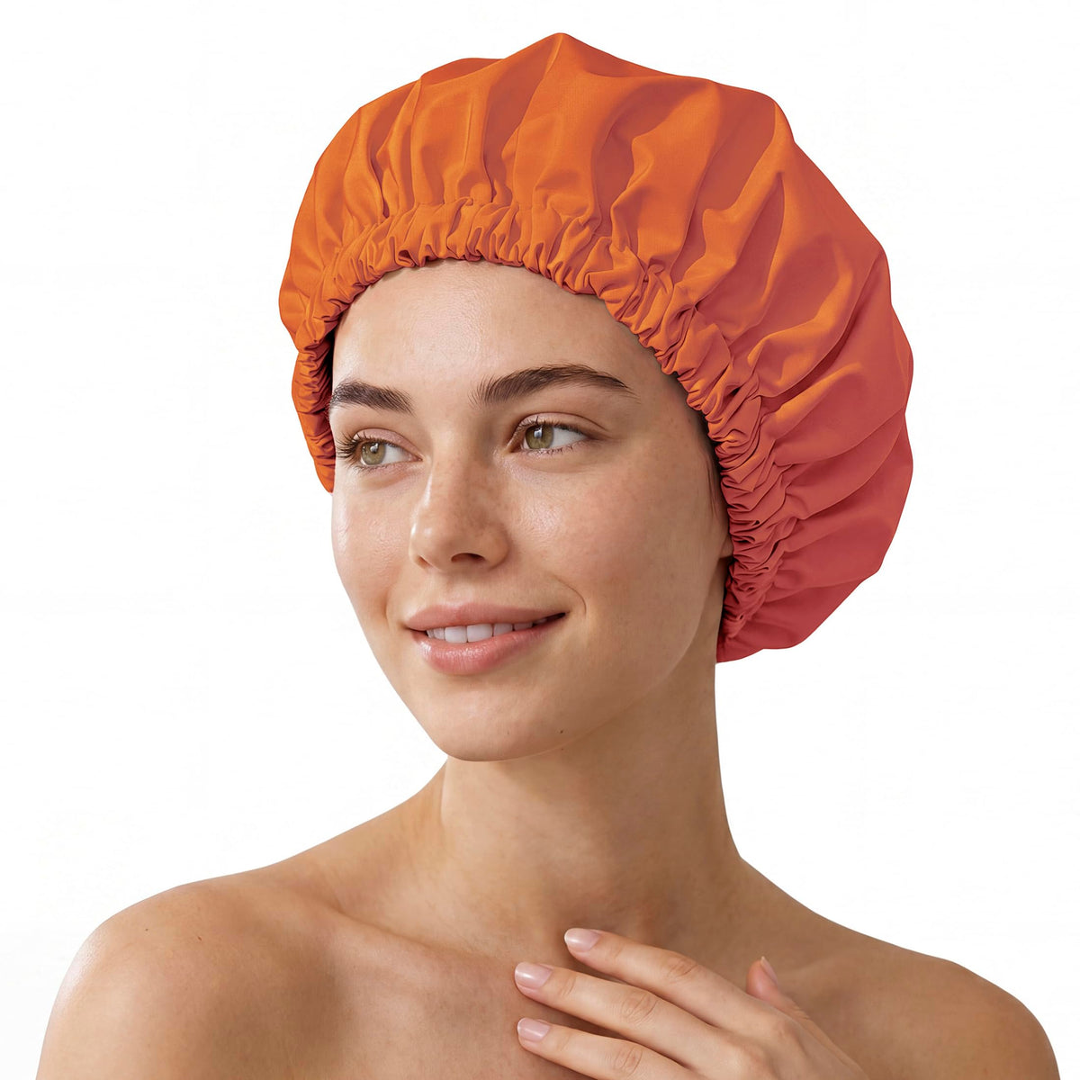 Shower Cap for Women, Reusable Waterproof Long Hair Bonnet