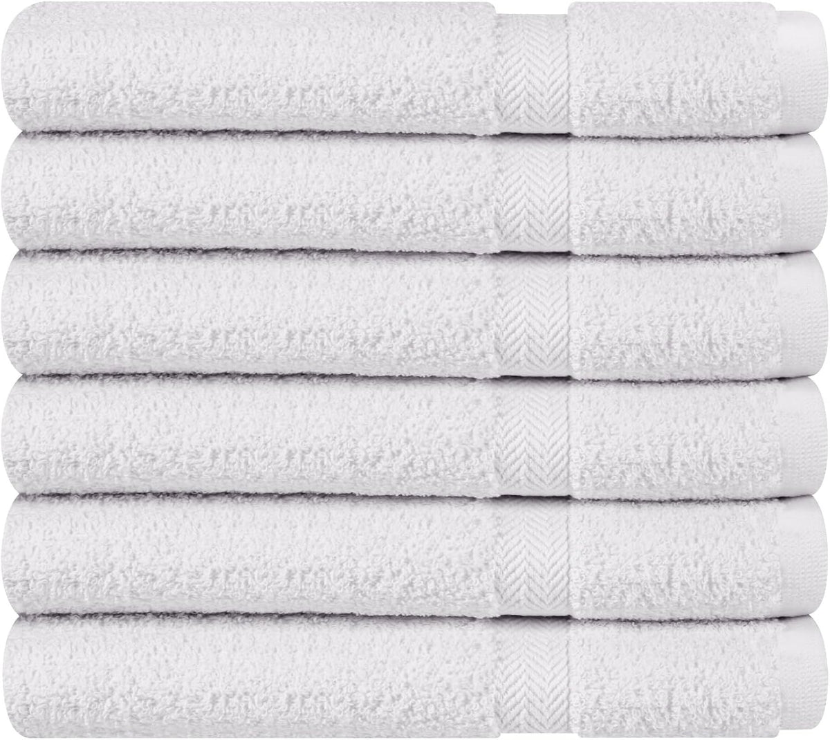 Towel and Linen Mart 100% Cotton White 6 Pack Medium Bath Towel Set, Quick Dry, Super Absorbent, Light Weight, Soft Feel, Premium Towels for Hotel, Spa and Bathroom (24 X 48 6 Pack White)