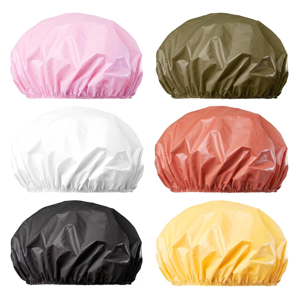 6 PCS Shower Capsfor Women, Reusable Waterproof Bath Caps