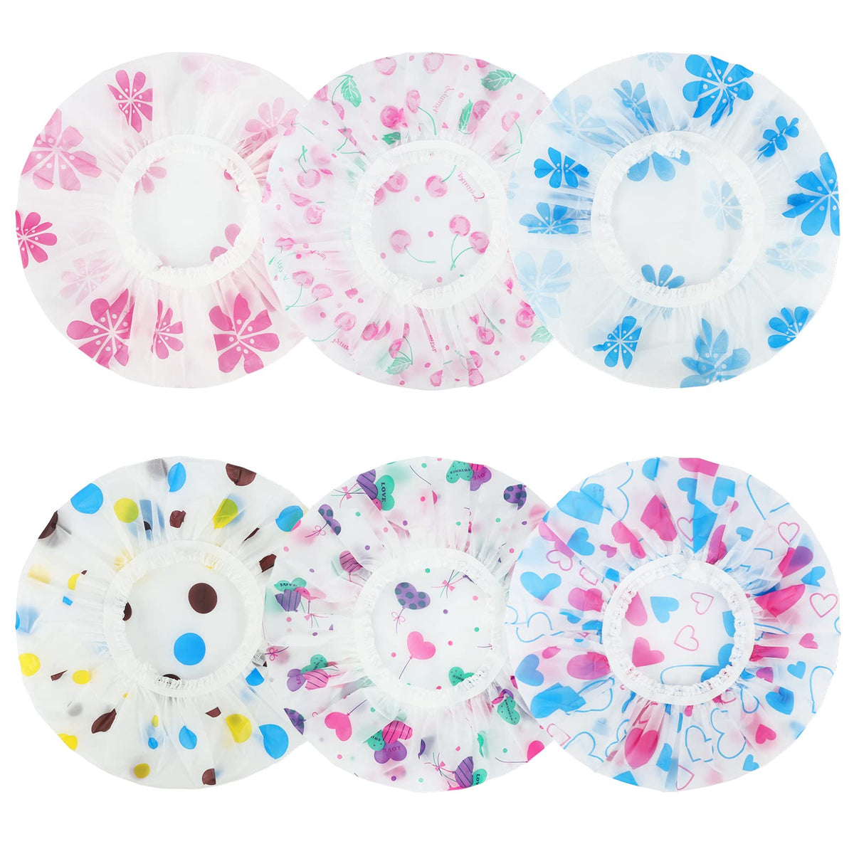 Shower Cap, 3 Pcs Waterproof Reusable Shower Caps Bath Hair Hat