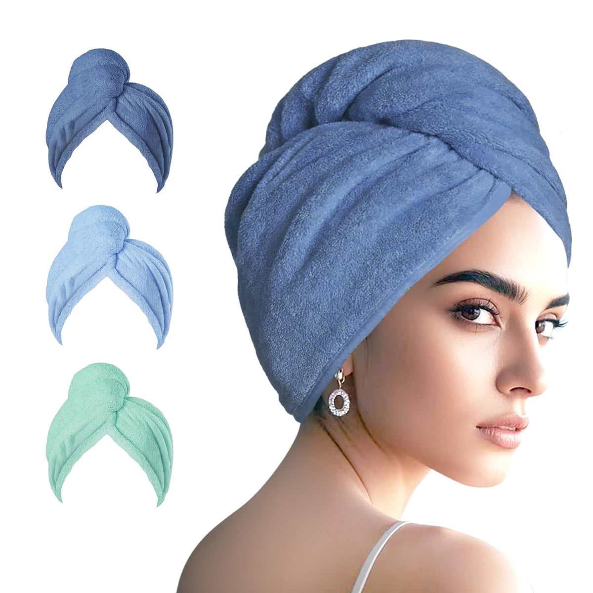Microfiber Hair Drying Towel Wrap,Hair Turbans Towel for Wet Hair