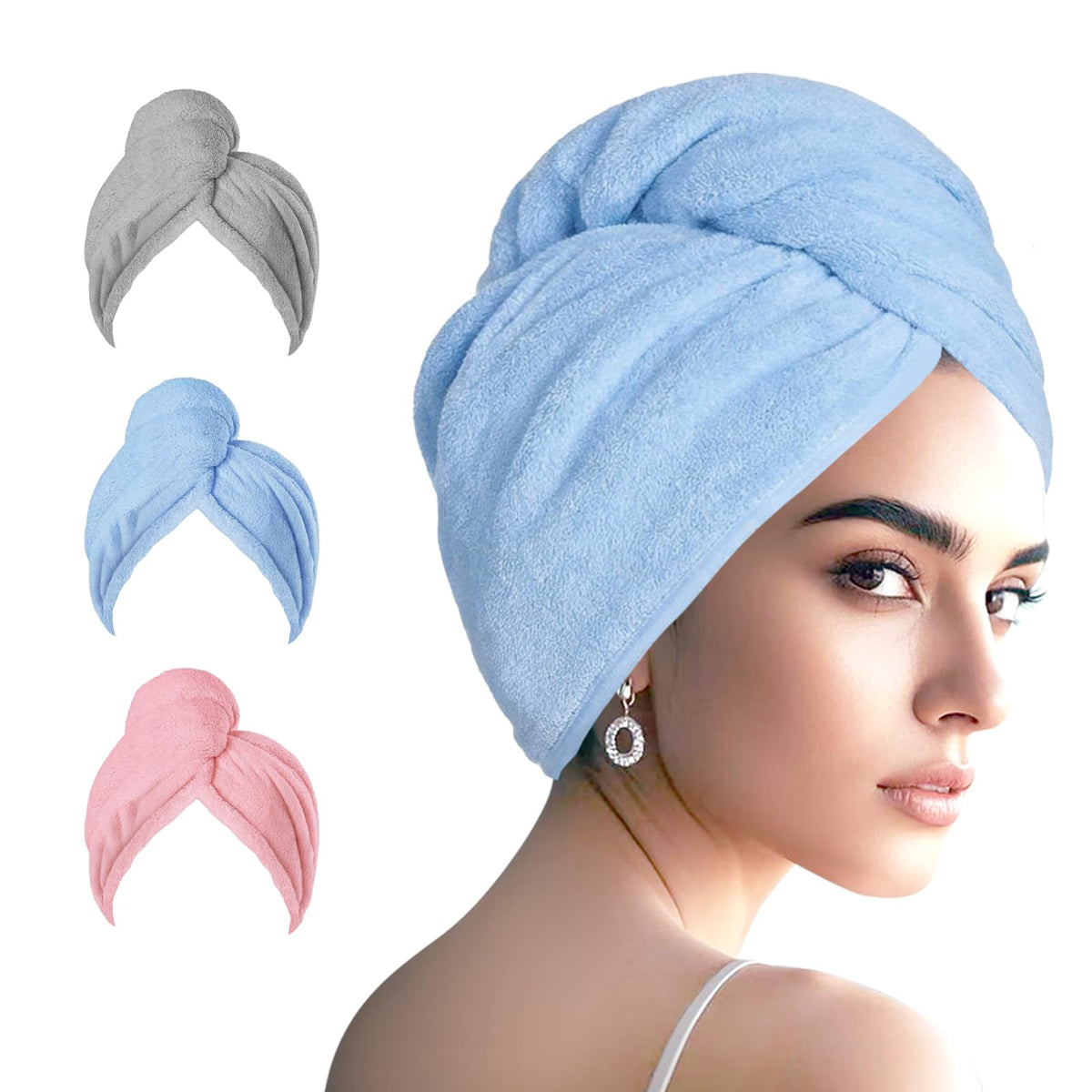 Microfiber Hair Drying Towel Wrap,Hair Turbans Towel for Wet Hair