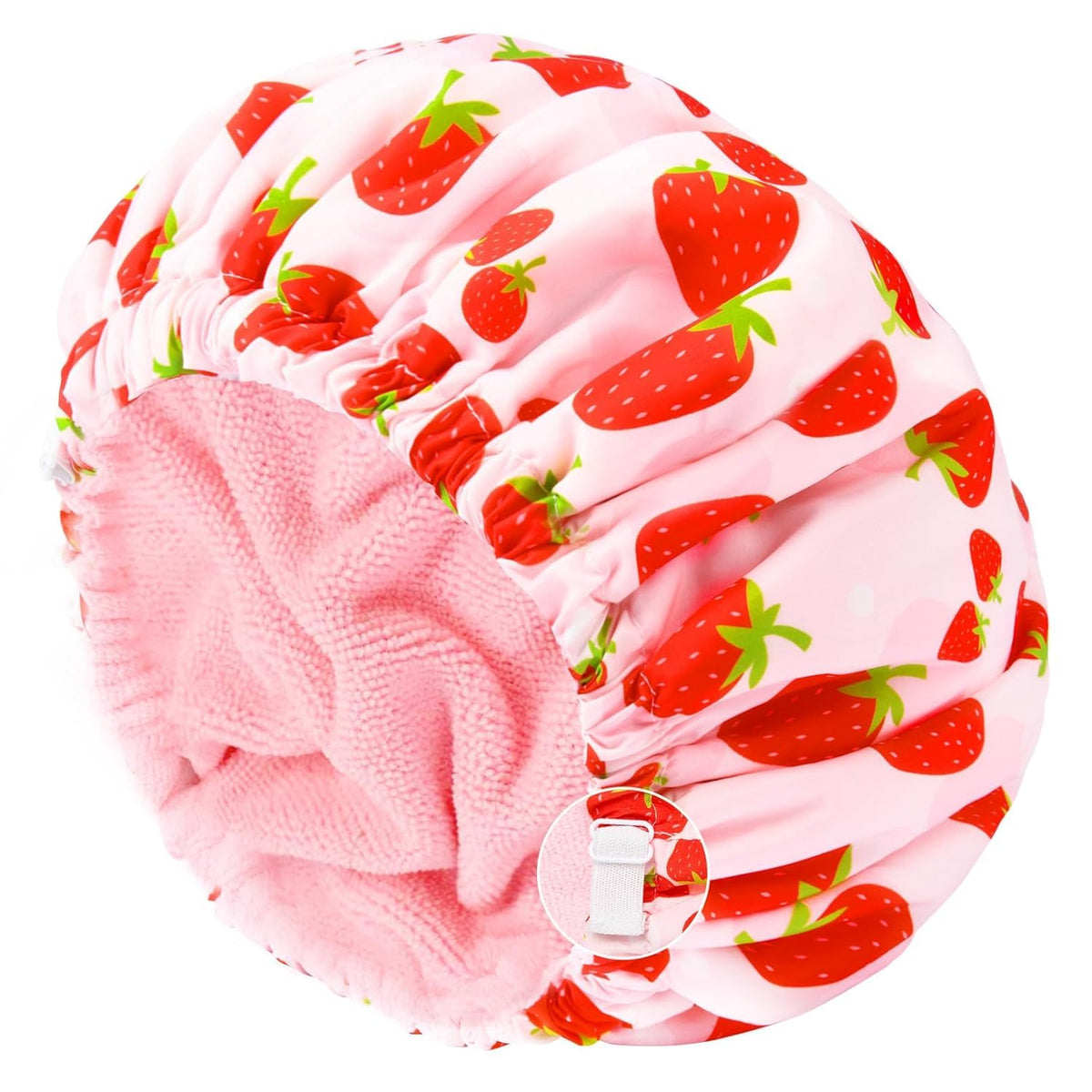 Shower Cap for Women Terry Lined Bee Bath Cap Large Reusable Waterproof Elastic Band Beekeeper Shower Caps for Long Thick Hair Soft Bath Shower Hair Caps