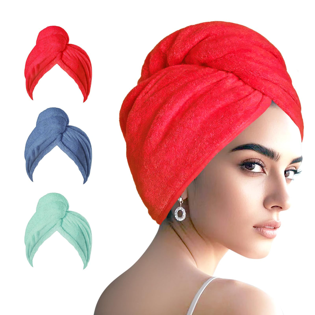 Microfiber Hair Drying Towel Wrap,Hair Turbans Towel for Wet Hair