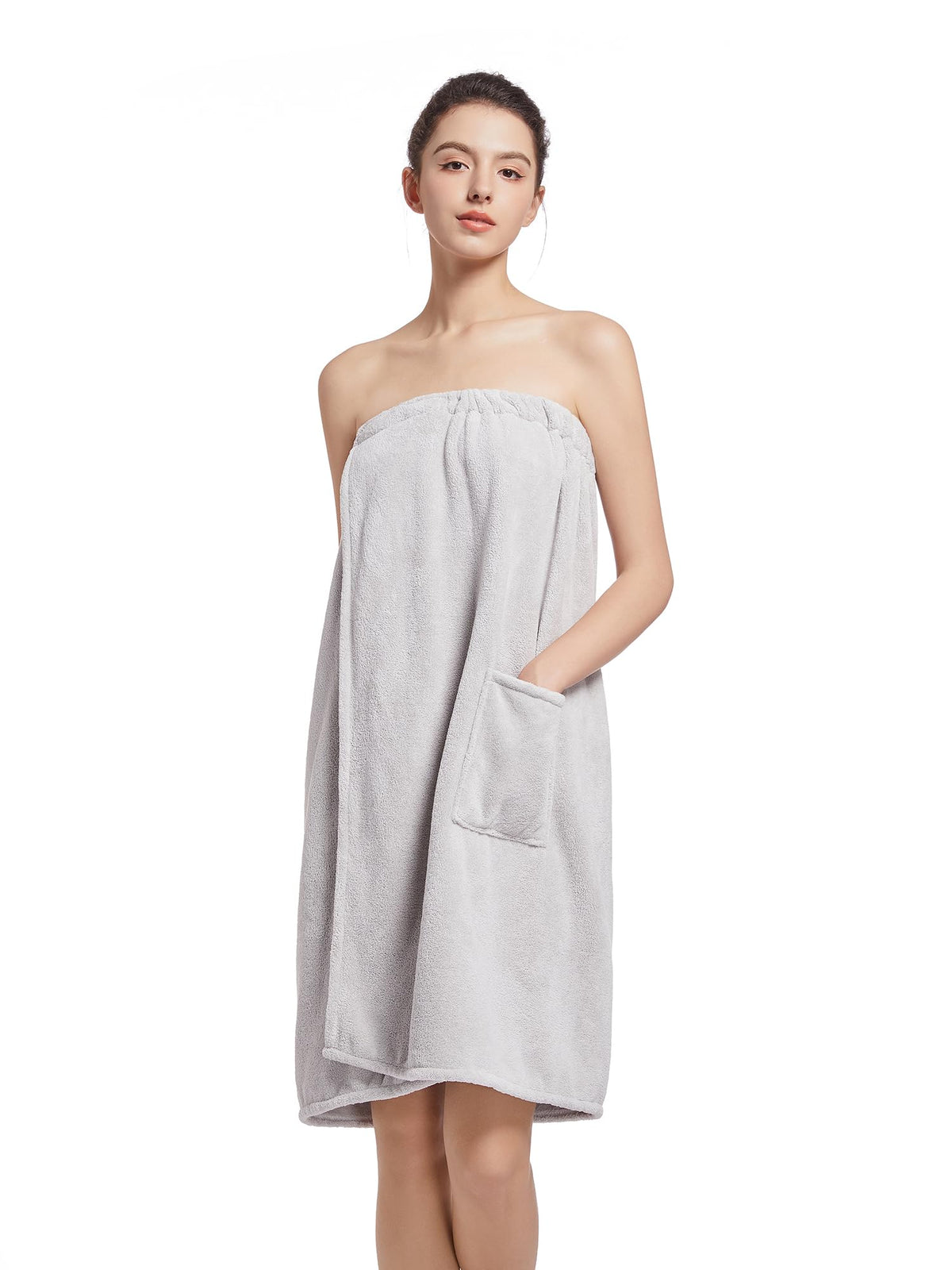 Women'S Soft Wrap Towel Full Length，Bath Robe After Shower Female Plush Long，Spa Bathrobes Lightweight With Pockets