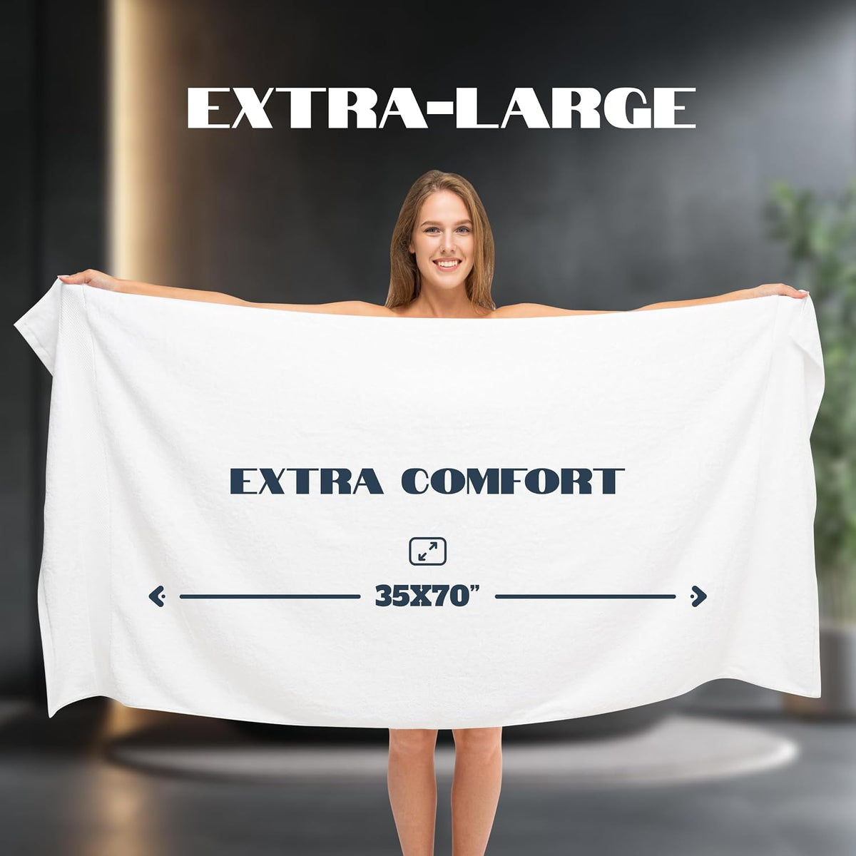 White Classic Luxury White Bath Sheets 2 Pack - Extra Large 35x70, 700 GSM