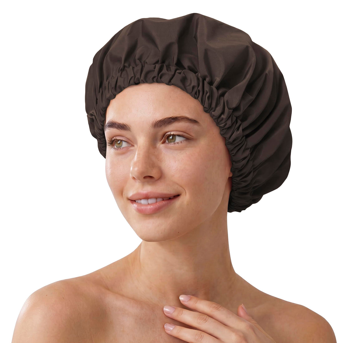 Shower Cap for Women, Reusable Waterproof Long Hair Bonnet