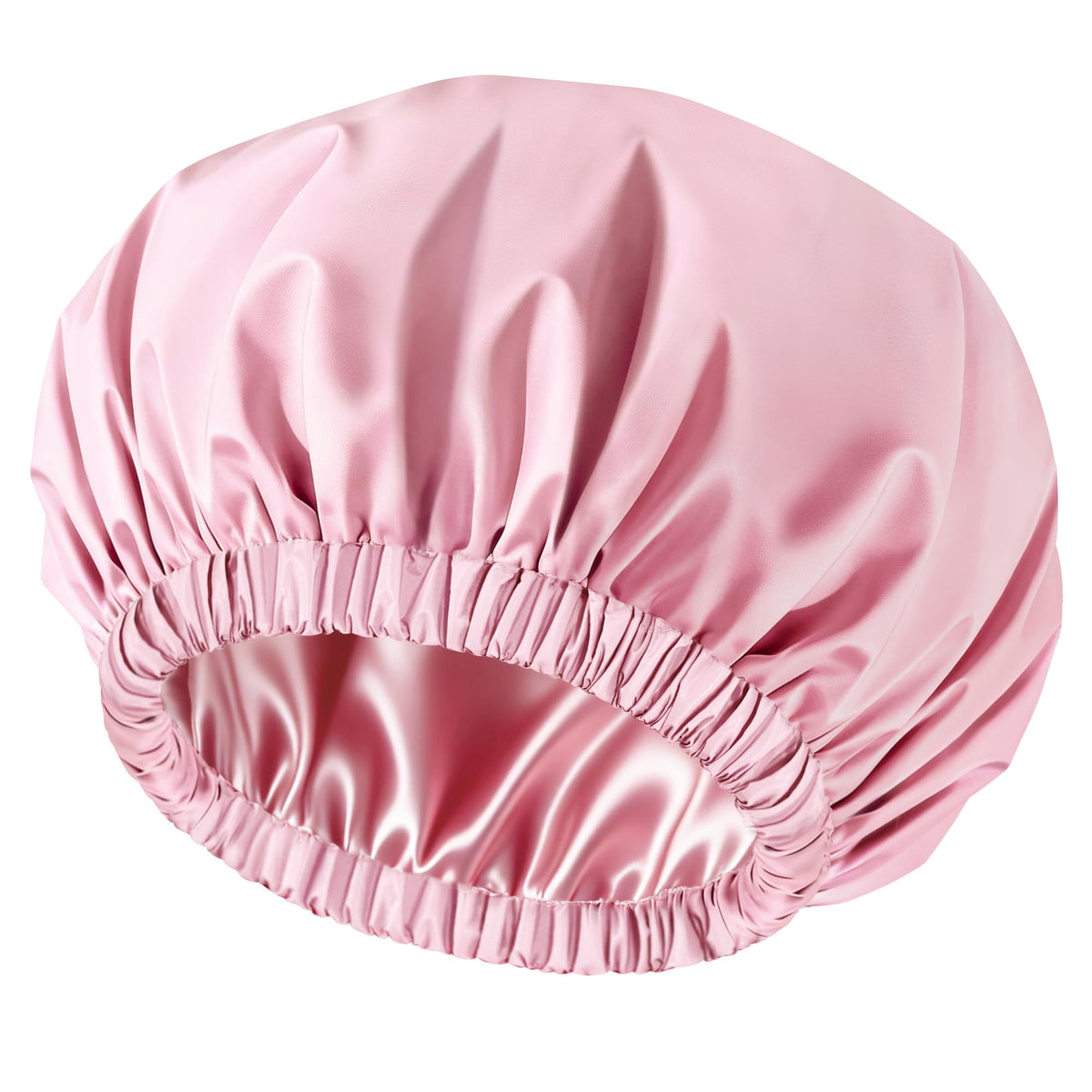 Shower Cap for Women, Reusable Waterproof Satin Lined Shower Cap