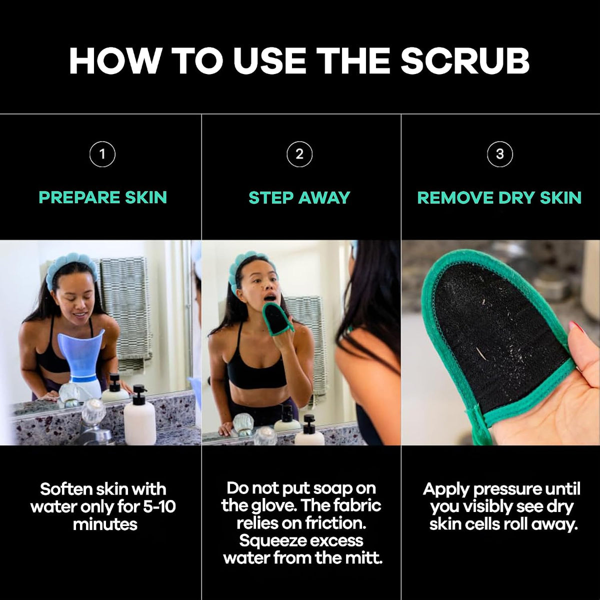 Dermasuri Face Exfoliator Scrubber, Exfoliating Glove & Scrub Mitt 1 Pack