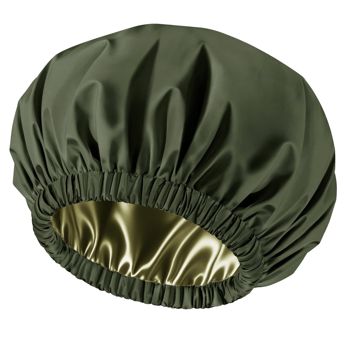Shower Cap for Women, Reusable Waterproof Satin Lined Shower Cap