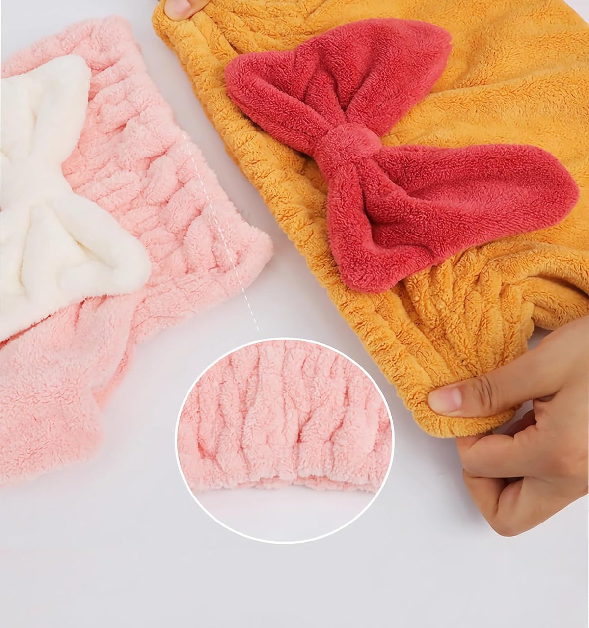 Microfiber Hair Towels Wrap Hair Drying Cap for Women 4pcs Colors