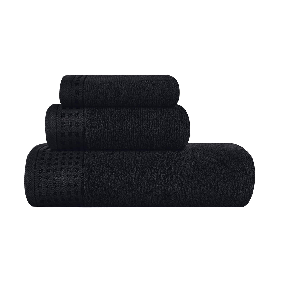 GLAMBURG 100% Cotton 2 Pack Oversized Bath Towel Set 28x55 Inches, Ultra Soft Highly Absorbant Compact Quickdry & Lightweight Large Bath Towels, Ideal for Gym Travel Camp Pool - Black