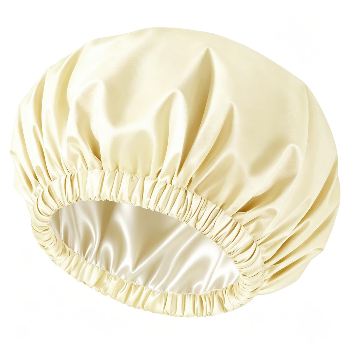 Shower Cap for Women, Reusable Waterproof Satin Lined Shower Cap