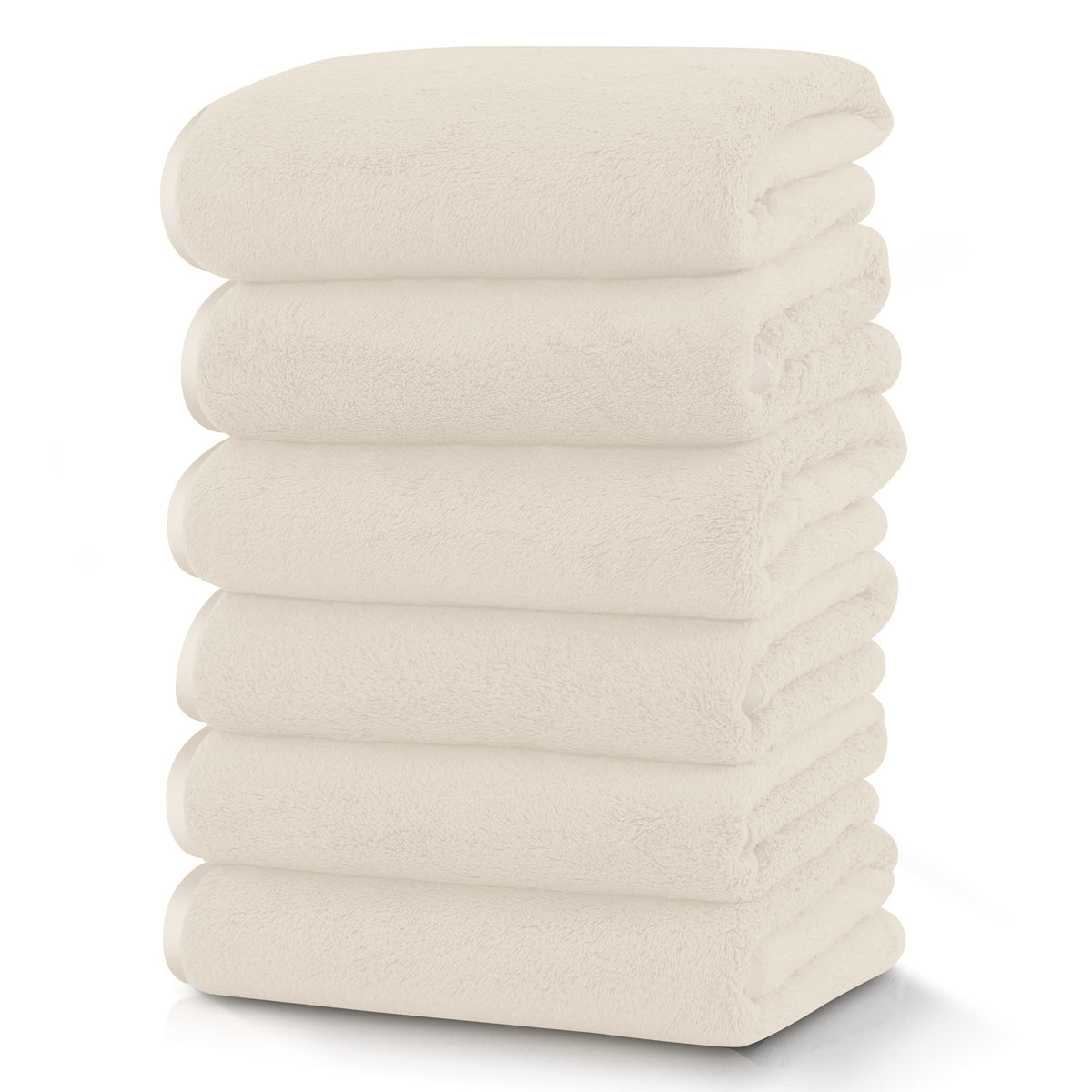 TENSTARS Luxury Silk Hemming Towel Set - Light Thin Quick Drying - 2 Bath Towels 2 Hand Towels 2 Washcloths - Ultra Soft Microfiber, for Bath Fitness, Sports, Yoga, Travel (Dark Grey 6 Pieces)