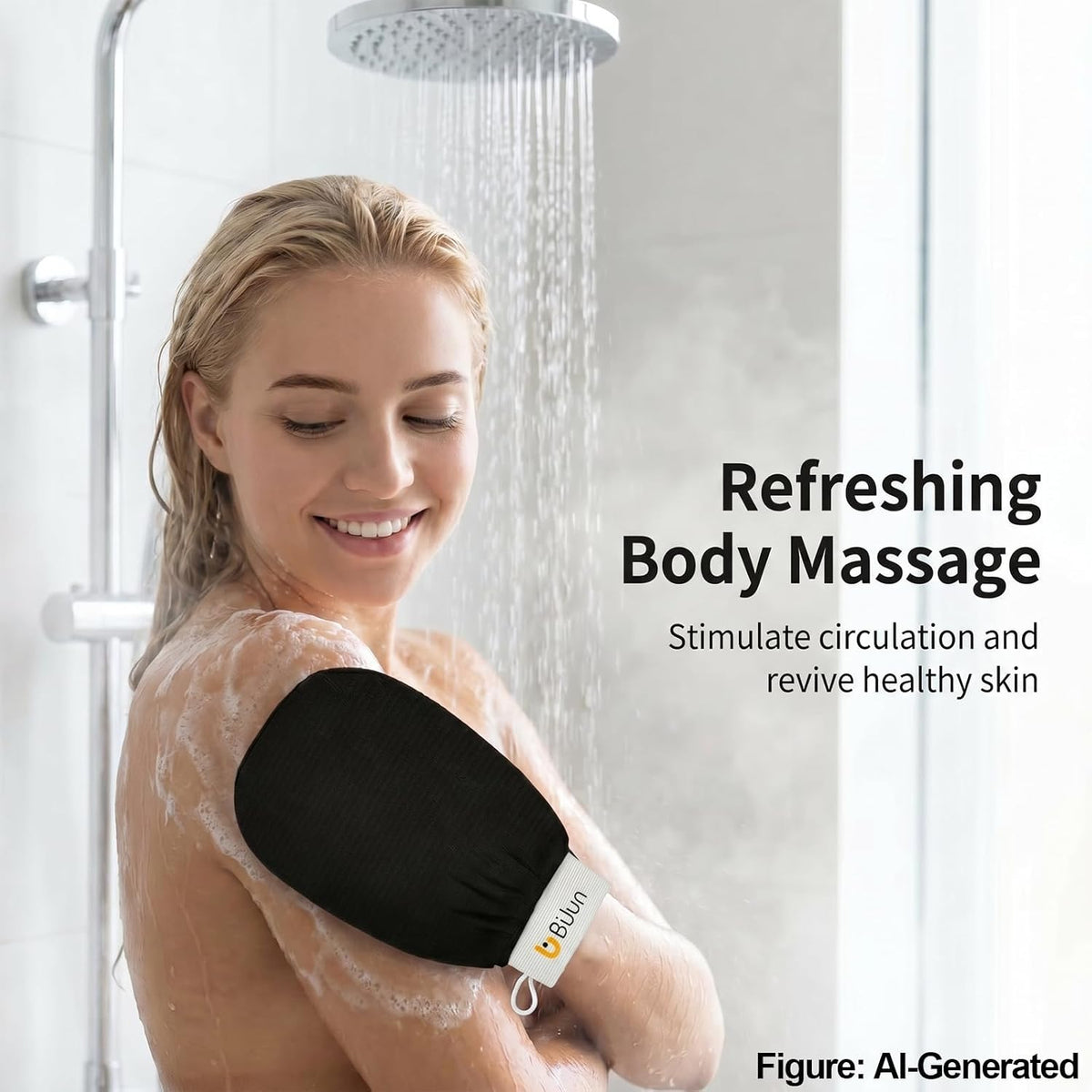 BiJun Exfoliating Glove Moroccan Kessa Scrub Exfoliating Gloves Deep Exfoliating Mitt Body Scrub Premium Scrub Wash Mitt Body Skincare at Home Shower or Bath Exfoliating Mitts for Dead Skin Remover