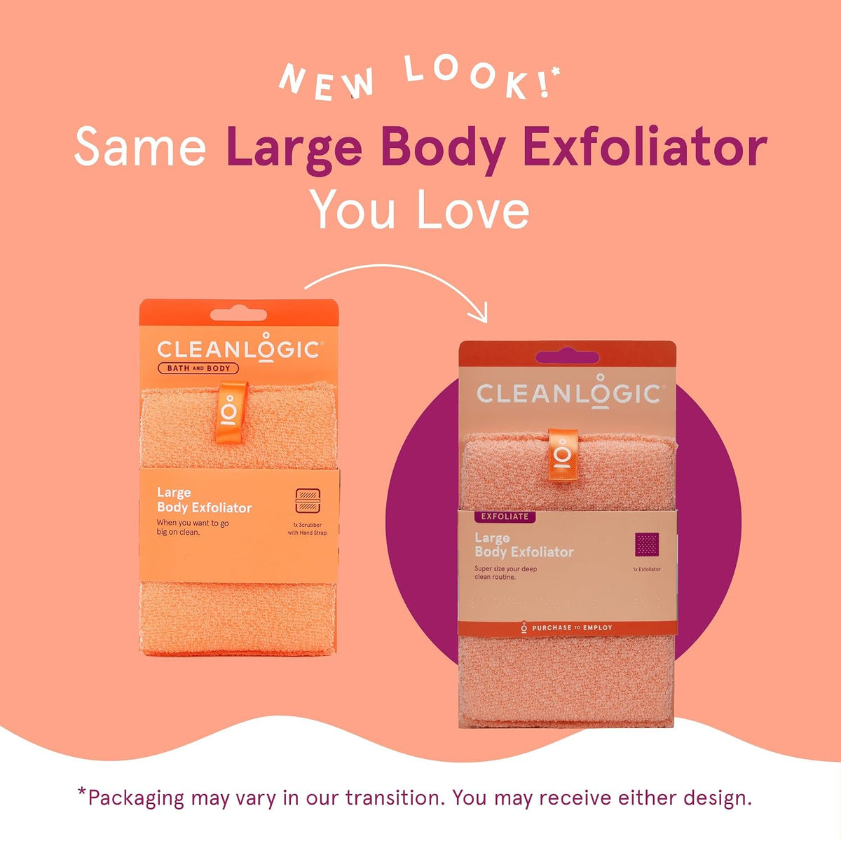 Cleanlogic Exfoliating Body Scrubber - Large Bath and Body - 3 Count