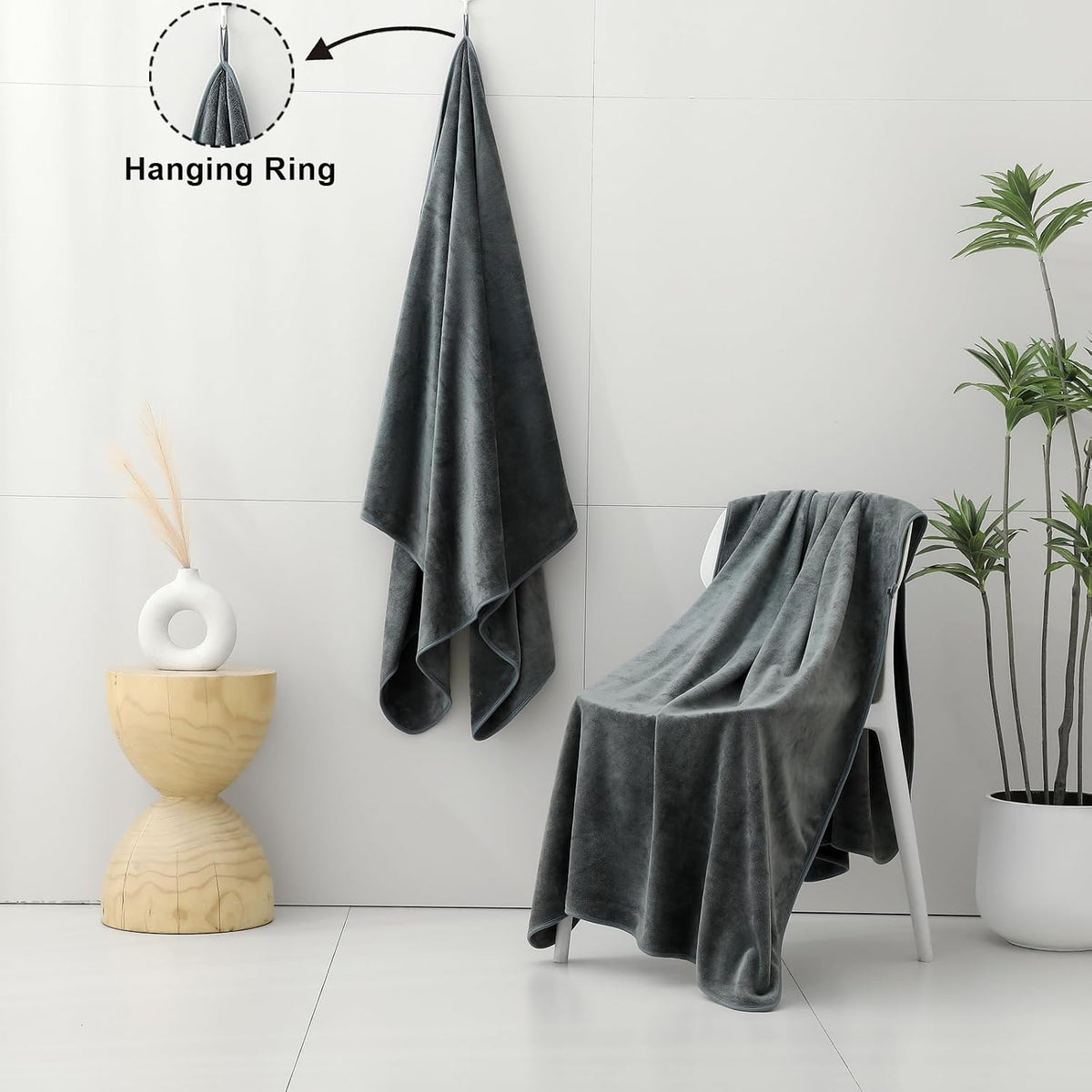 Microfiber Bath Towels Set of 2, 35 x 67 Inch Extra Large Bath Towel Set, Super Soft & Highly Absorbent, Quick Dry for Bathroom, Gym, Spa, Pool & Travel
