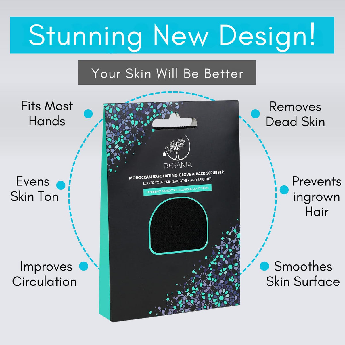 Deep Exfoliating Glove & Back Exfoliator 100% Viscose.