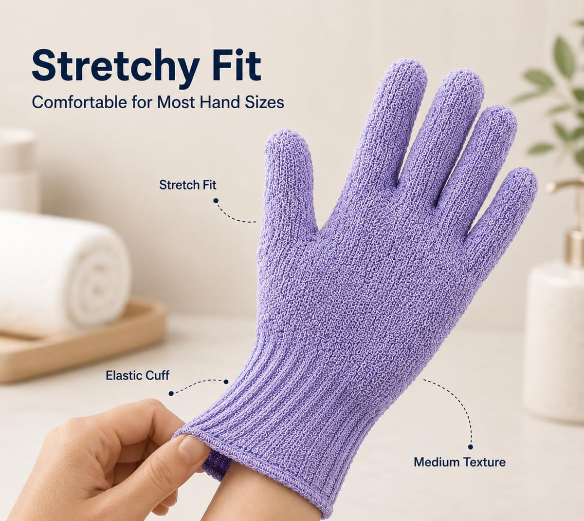 ATB 4 Pairs Exfoliating Gloves - Premium Body Scrub Wash Mitts for Bath, Shower & Self Tanner Prep - Luxury Spa Exfoliation Wash Gloves for Dead Skin Removal, Self-Tan Prep & Smooth Skin, Men & Women