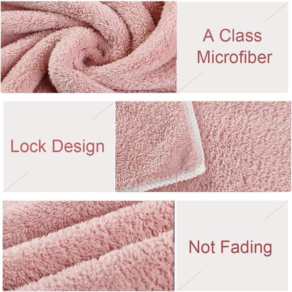 Jseng 2PC Microfiber Hair Drying Caps, Extrame Soft & Ultra Absorbent, Fast Drying Hair Turban Wrap Towels Thick Fluffy Shower Cap for Women