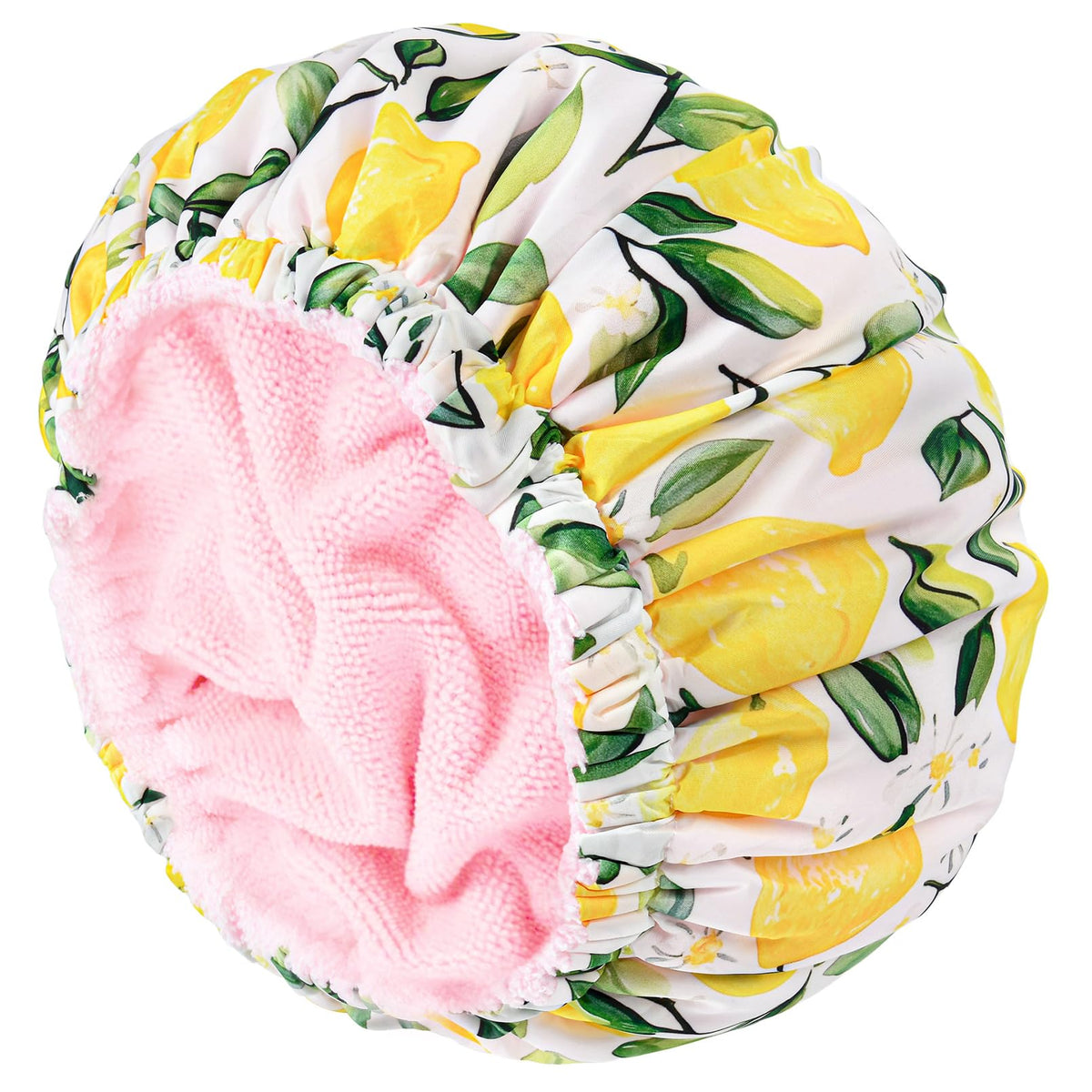 Shower Cap for Women Terry Lined Bee Bath Cap Large Reusable Waterproof Elastic Band Beekeeper Shower Caps for Long Thick Hair Soft Bath Shower Hair Caps