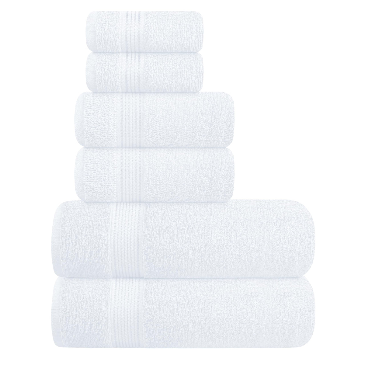 Belizzi Home Ultra Soft 6 Pack Cotton Towel Set, Contains 2 Bath Towels 28x55 inch, 2 Hand Towels 16x24 inch & 2 Wash Coths 12x12 inch, Ideal for Everyday use, Compact & Lightweight - Black