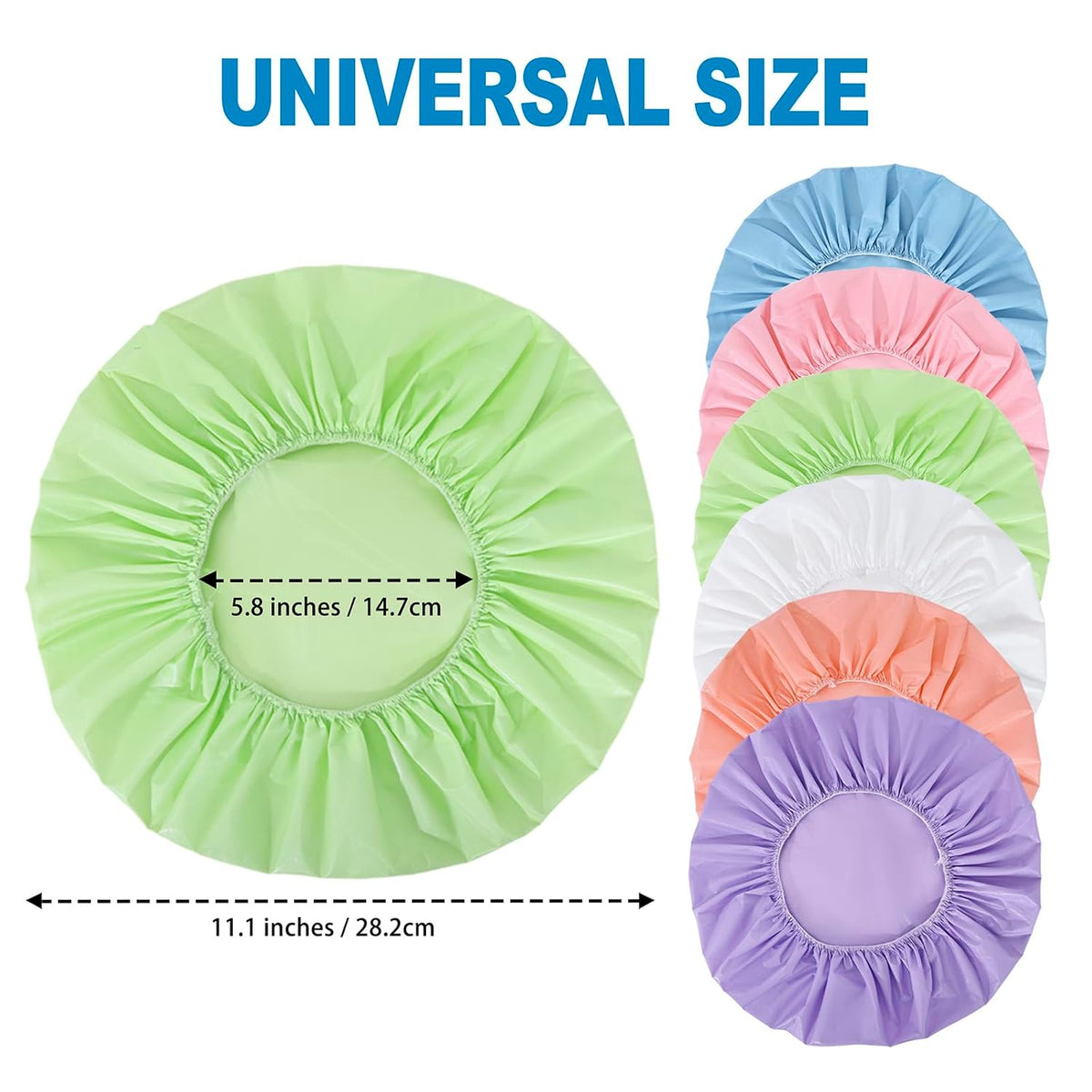 6 PCS Shower Capsfor Women, Reusable Waterproof Bath Caps