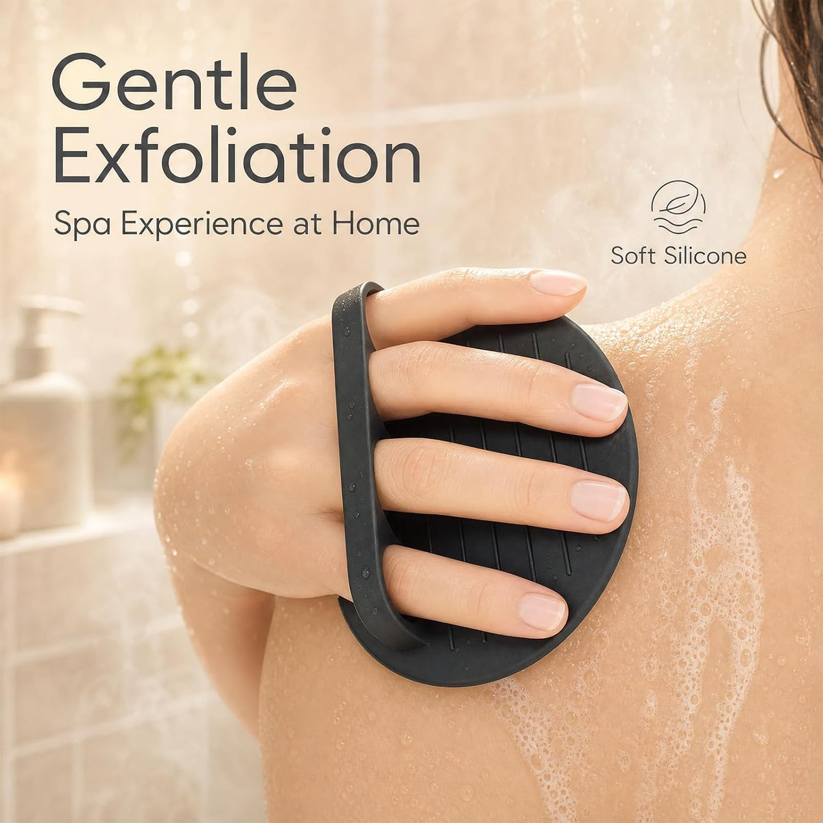 2 Pack Exfoliating Glove Set, Silicone Body Scrubber for Shower & Bath