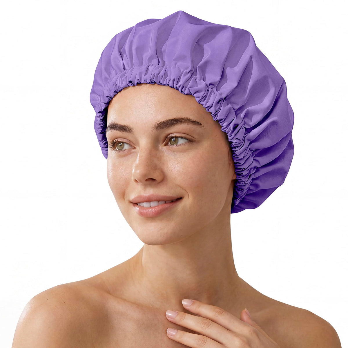 Shower Cap for Women, Reusable Waterproof Long Hair Bonnet
