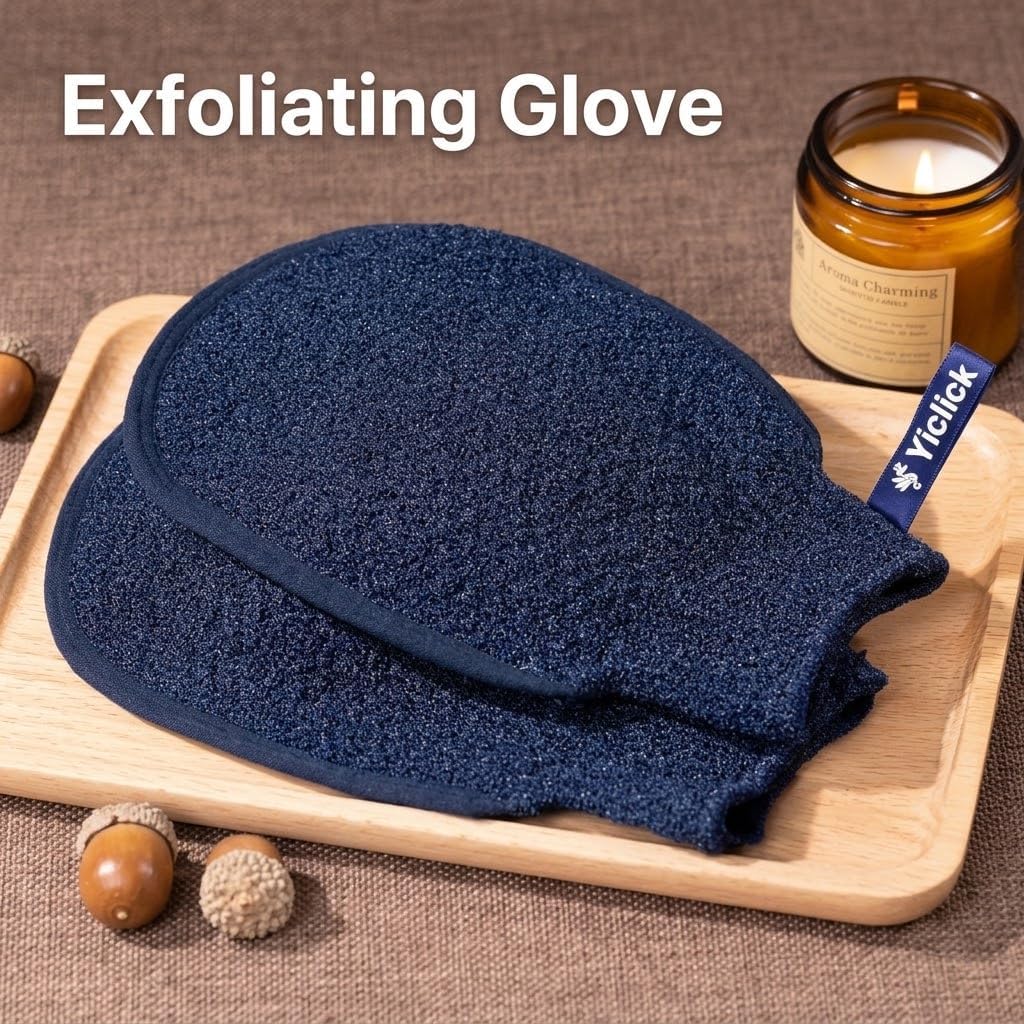 Exfoliating Mitt, Exfoliating Glove, Body Scrubber Exfoliator, 2 Pack