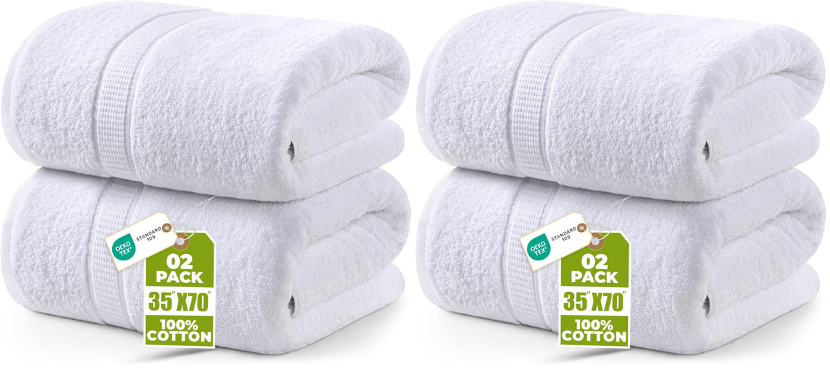 Utopia Towels Jumbo Bath Sheets, 2 Pack, 35x70 in, 600 GSM Cotton, Plum