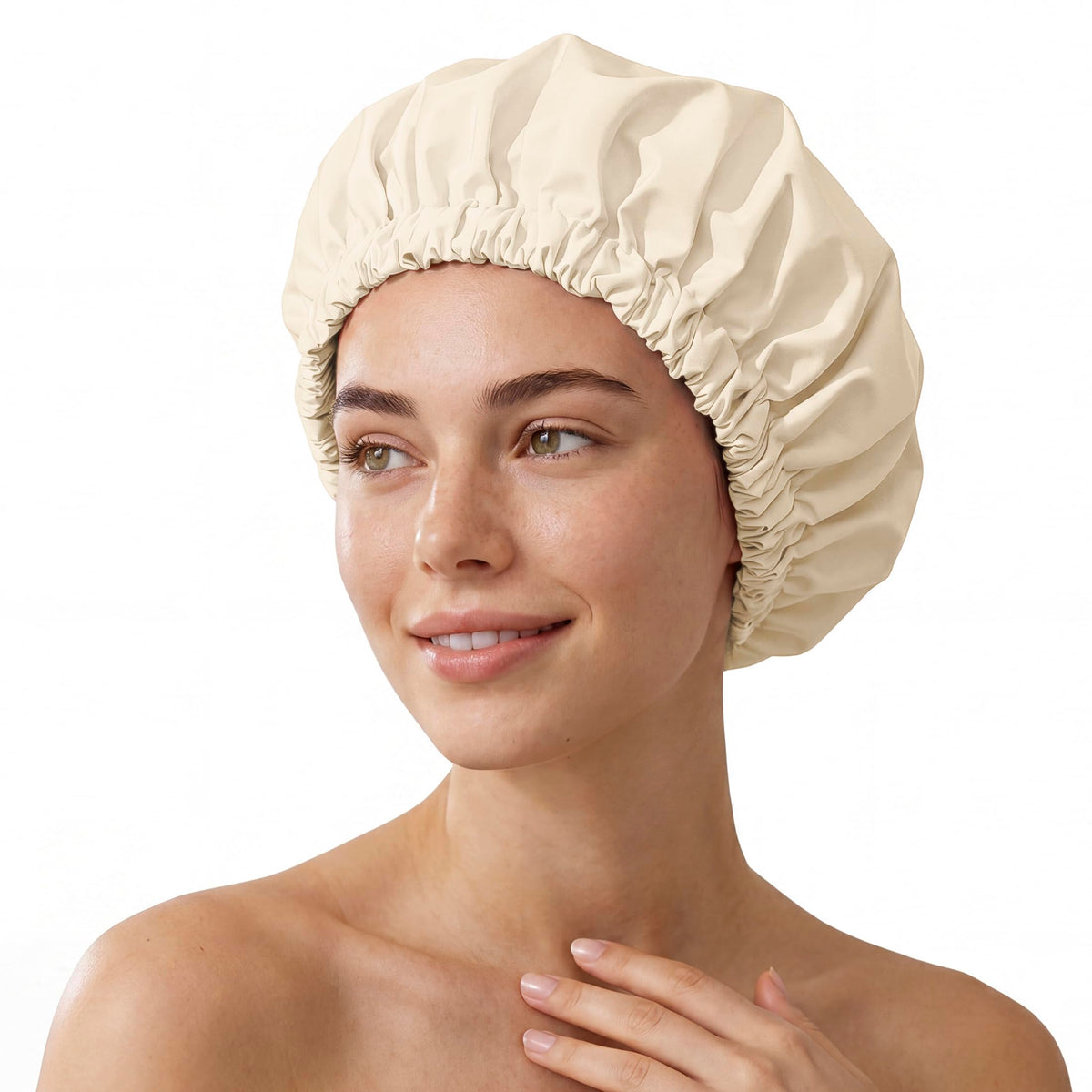 Shower Cap for Women, Reusable Waterproof Long Hair Bonnet