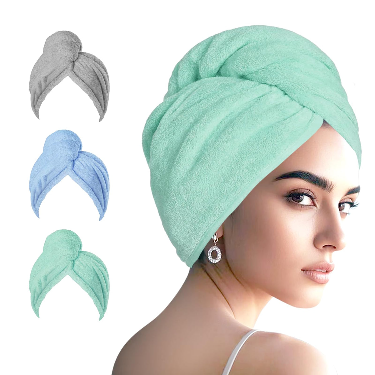Microfiber Hair Drying Towel Wrap,Hair Turbans Towel for Wet Hair