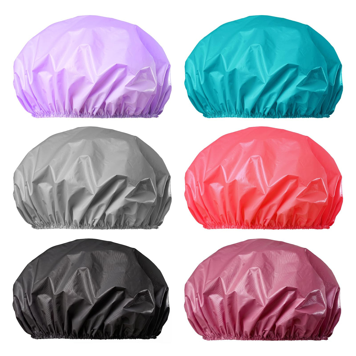 6 PCS Shower Capsfor Women, Reusable Waterproof Bath Caps