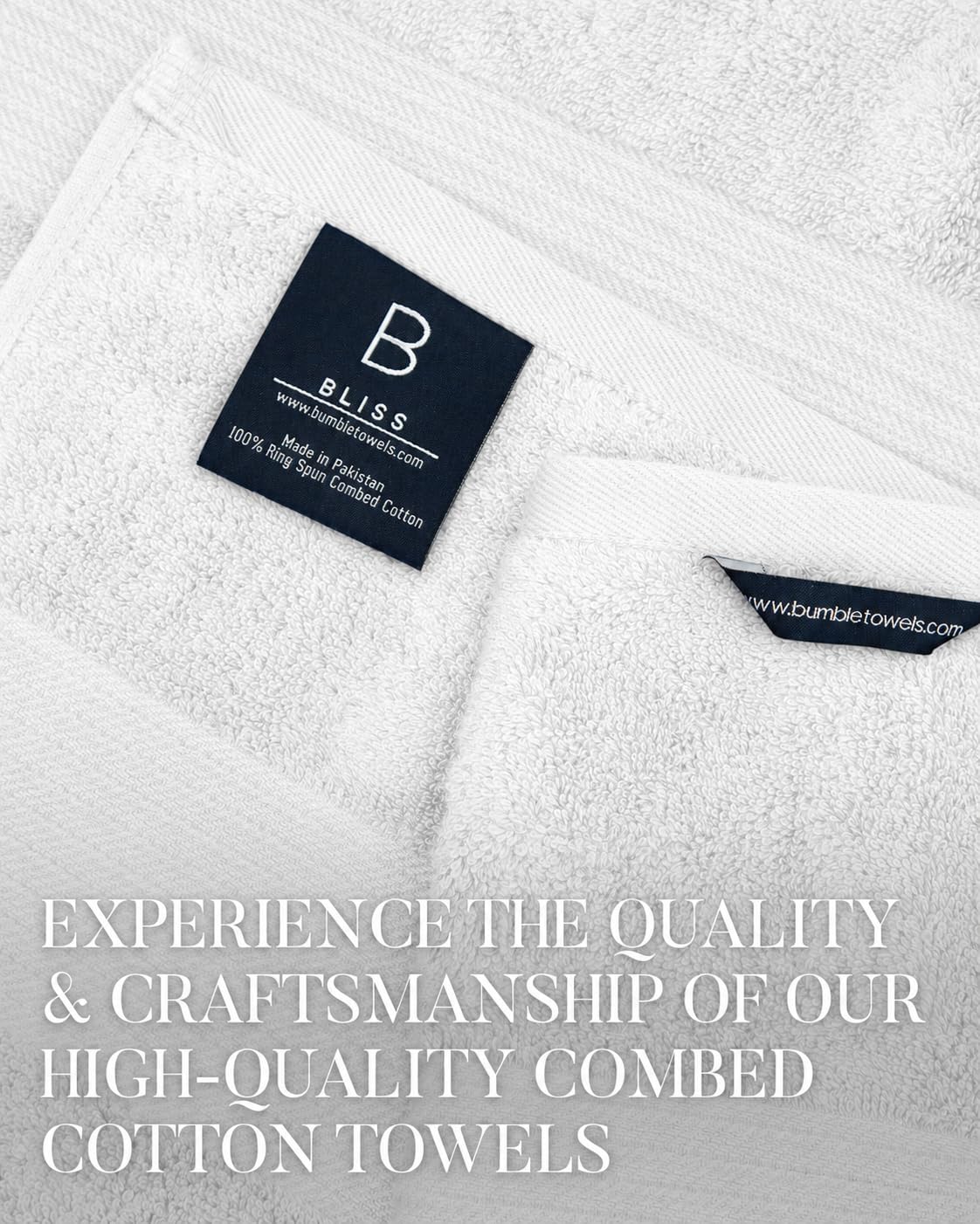 Luxury Bath Towels 4 Pack 650 GSM, 34"x56" Bath Towels Large - White