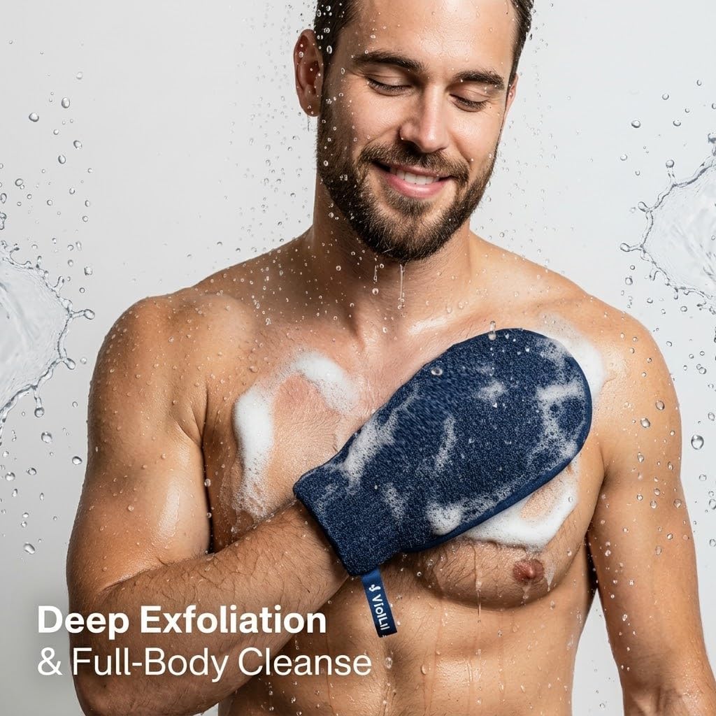 Exfoliating Mitt, Exfoliating Glove, Body Scrubber Exfoliator, 2 Pack