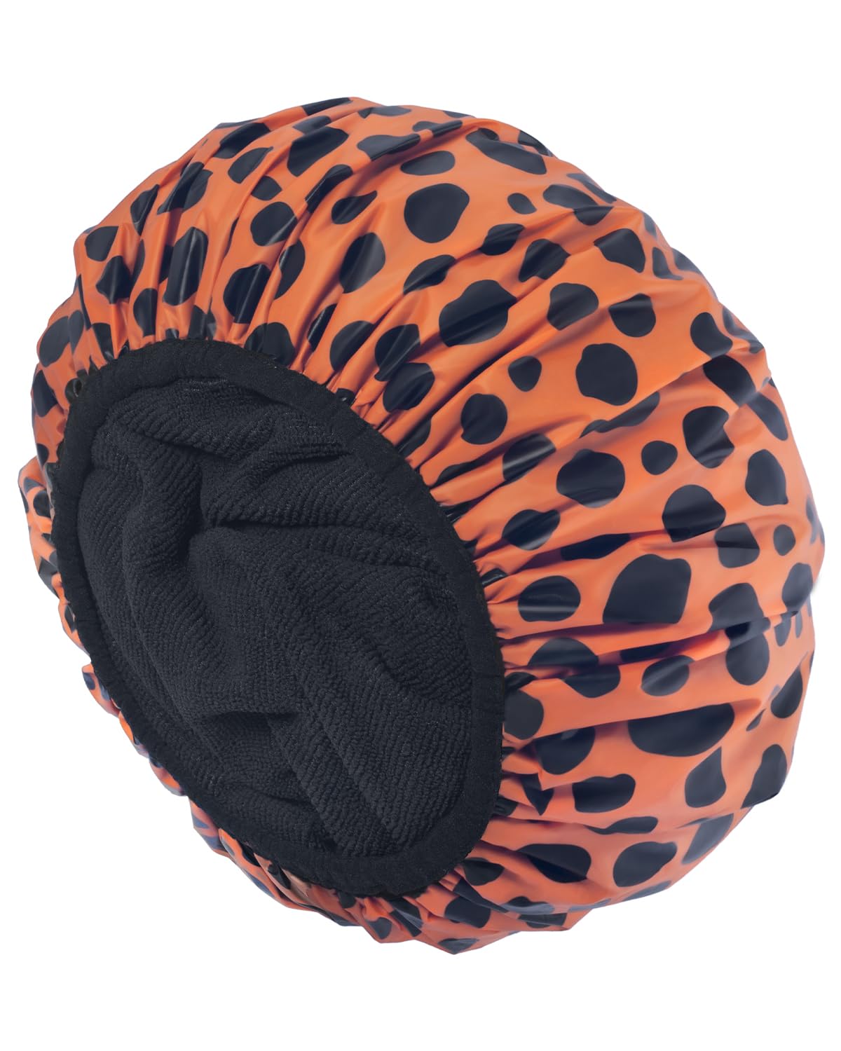 Auban Shower Cap, Shower Cap for Women Terry Cloth Lined EVA Exterior Reusable Double Layer Waterproof, Large Bath Hair Cap, Hotel Travel Essentials Accessories Cleaning Supplies(Pink)