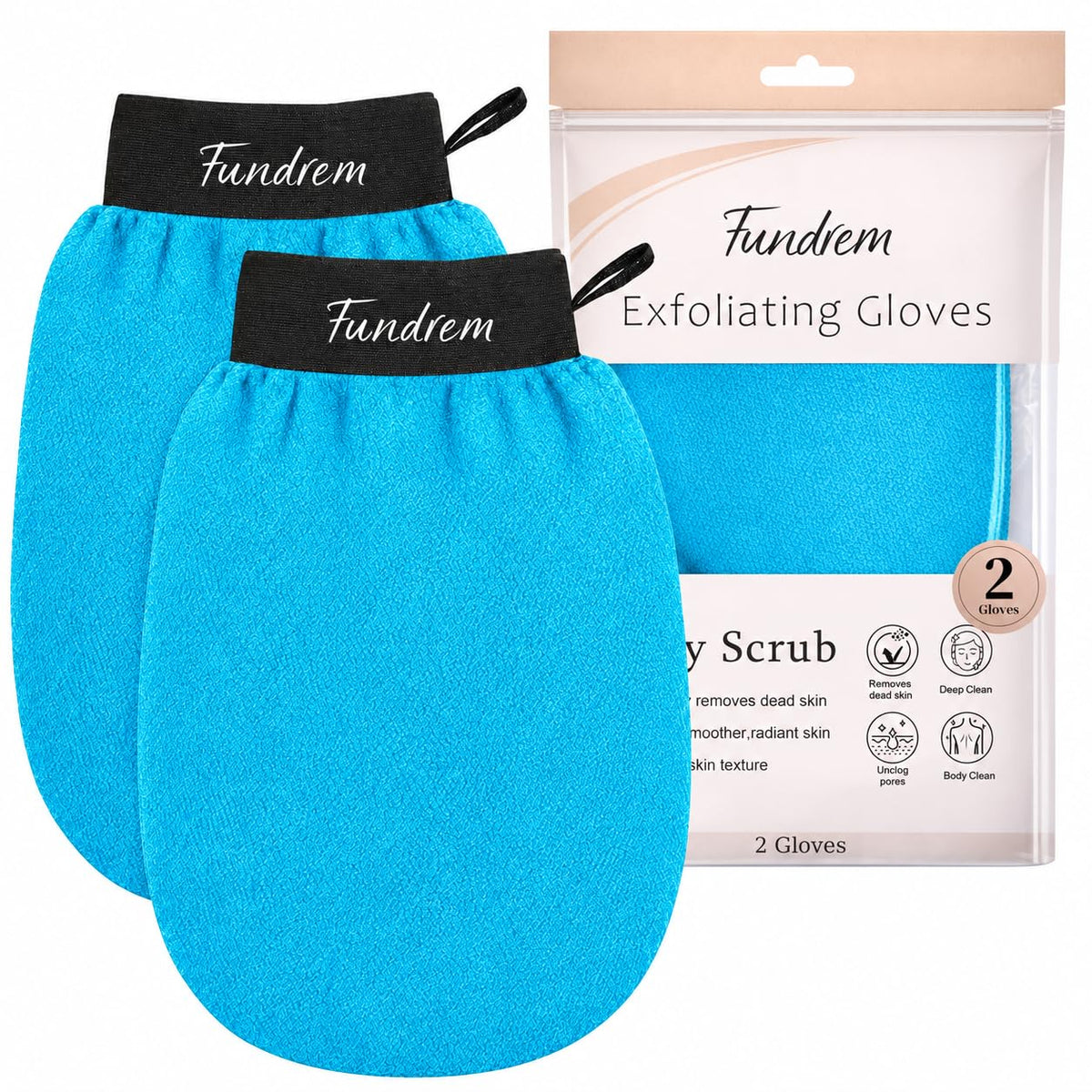 Exfoliating Glove 2 Pack, Korean Exfoliating Mitt, Body Scrubber Exfoliator