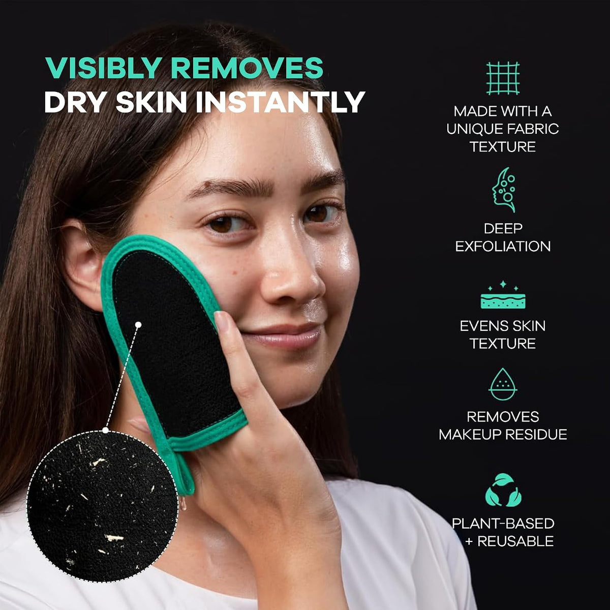 Dermasuri Face Exfoliator Scrubber, Exfoliating Glove & Scrub Mitt 1 Pack