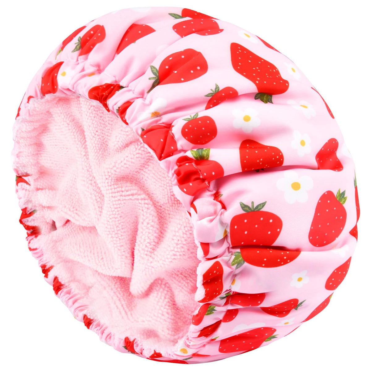 Shower Cap for Women Terry Lined Bee Bath Cap Large Reusable Waterproof Elastic Band Beekeeper Shower Caps for Long Thick Hair Soft Bath Shower Hair Caps