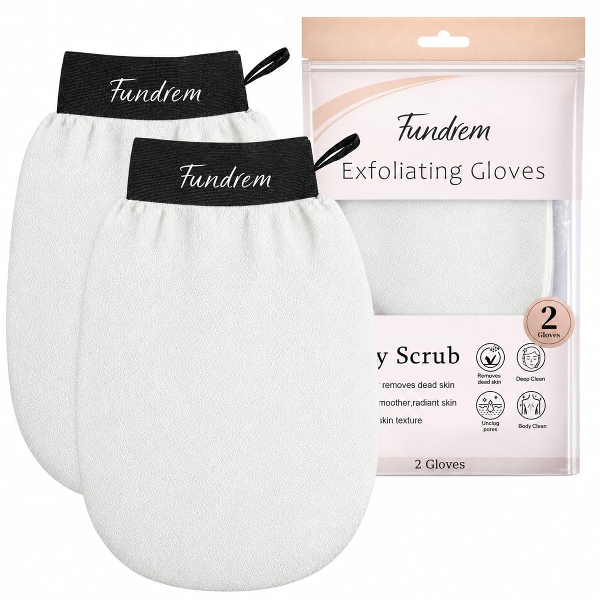 Exfoliating Glove 2 Pack, Korean Exfoliating Mitt, Body Scrubber Exfoliator