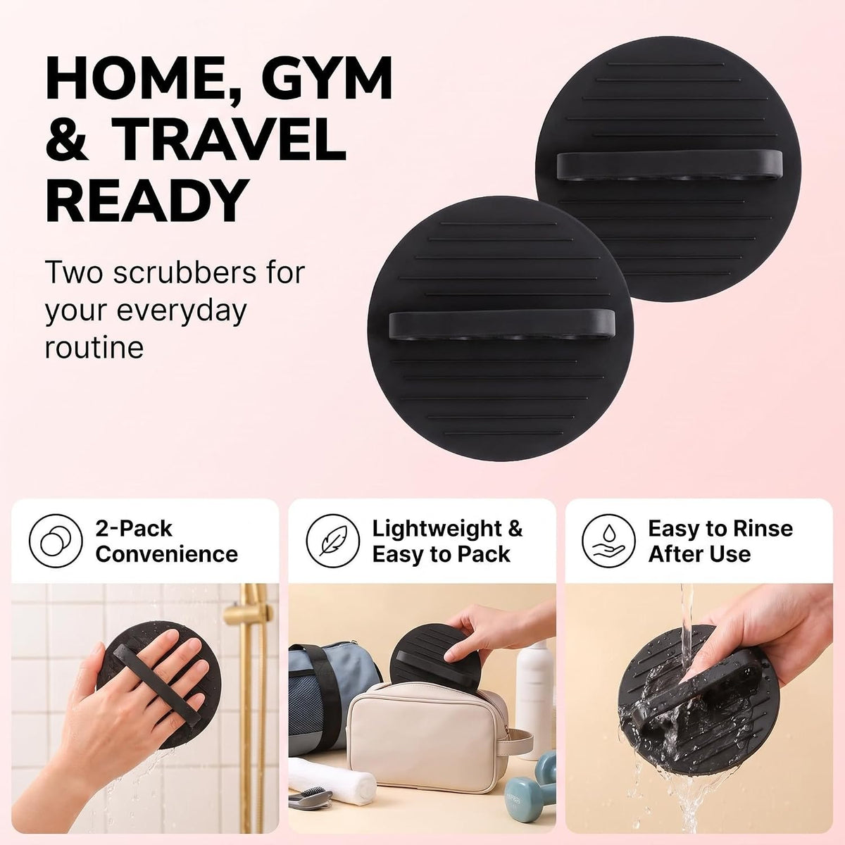 Soft Rubber Shower Scrubber, 2026 New Gentle Exfoliating Bath Glove,