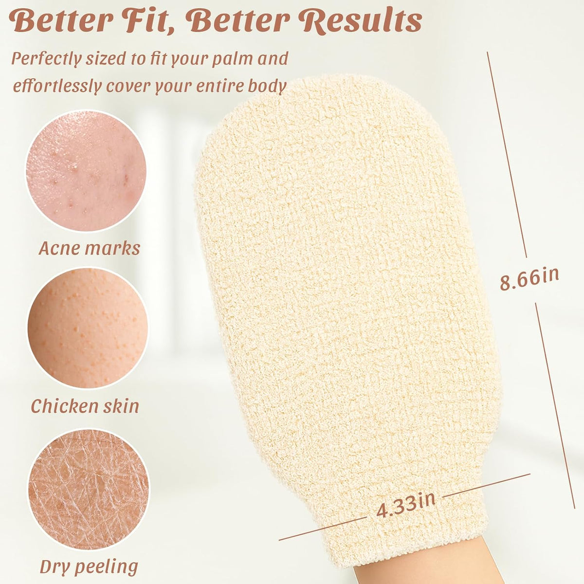 2-Pack Hemp Bath Gloves – Natural Shower Mitts for Body Scrub, Gentle Exfoliating Washcloth Mittens for Men & Women Skincare