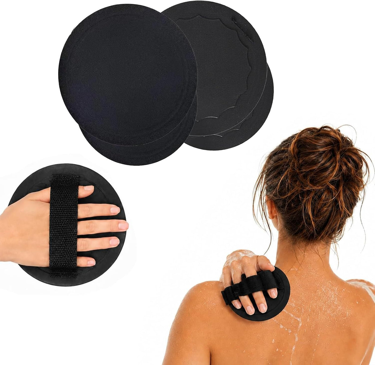 4 Pack Soft Rubber Shower Scrubber, Body Exfoliating Bath Tool，Mix