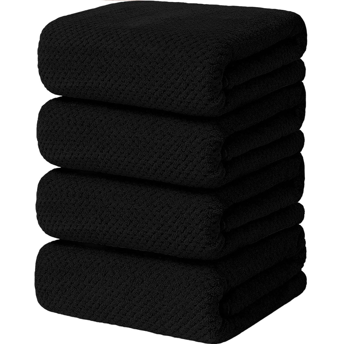 2 Pack Bath Towel Set, Waffle Bath Towel Set, Super Soft Highly Absorbent, Sturdy Quick Drying Towels for Bathroom, Gym, SPA, Yoga (2 Piece 27" x 55", 1Grey+1Purple)