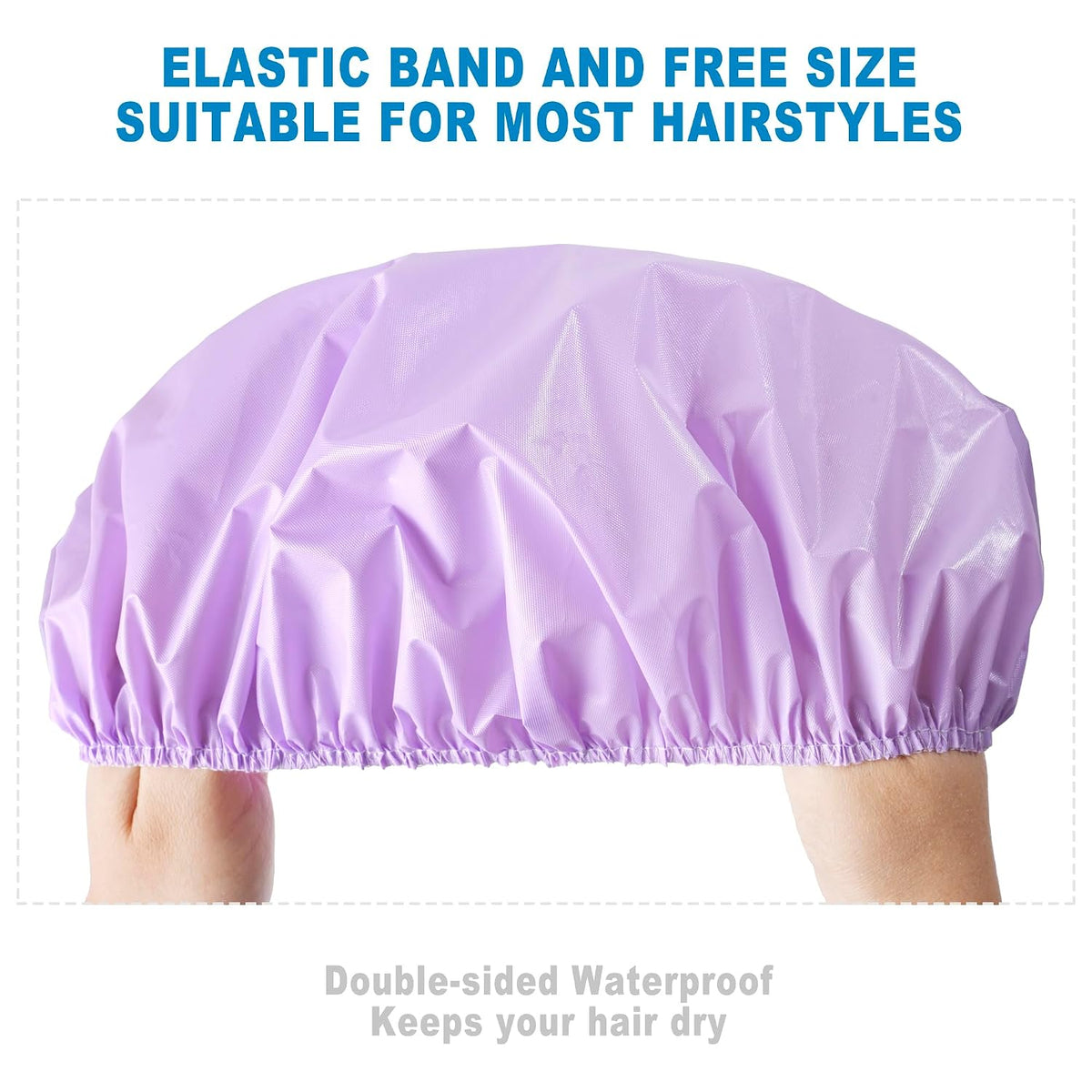 6 PCS Shower Capsfor Women, Reusable Waterproof Bath Caps
